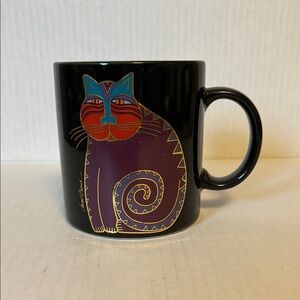 Laurel Burch Black and Purple Cat Mug